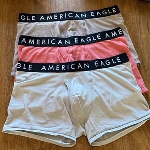 American Eagle Outfitters 3-Pack Boxer Briefs in Coral, Light Blue, Light Gray